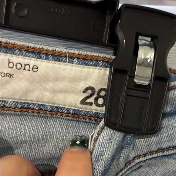 rag & bone Distressed Light Blue Straight Leg Jeans - Picture 9 of 12